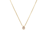 Stainless steel goldplated ketting met hanger met zirkonia voor dames