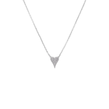 Halskette aus Edelstahl, Herz mit Zirkonia