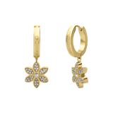 Guess stainless steel goldplated oorbellen WHITE LOTUS