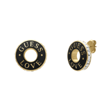 Guess stainless steel goldplated oorknoppen LOVE GUESS voor dames