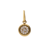 Charm aus Edelstahl, vergoldet, Kugel mit Zirkonia
