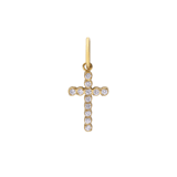 Stainless steel goldplated hanger kruis met zirkonia voor dames