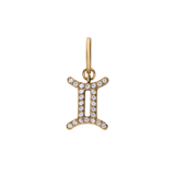 Charm aus Edelstahl, vergoldet, Zwilling