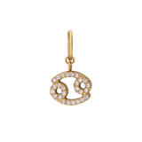 Stainless steel goldplated sterrenbeeldhanger Kreeft met zirkonia voor dames