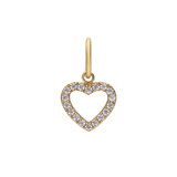 Stainless steel goldplated hanger hart met zirkonia voor dames