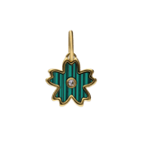 Charm aus Edelstahl, vergoldet, Blatt