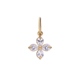 Stainless steel goldplated hanger bloem met zirkonia voor dames