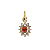 Stainless steel goldplated hanger entourage met zirkonia voor dames