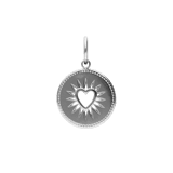 Charm aus Edelstahl, Herz, Münze