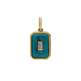 Stainless steel goldplated hanger met groen voor dames