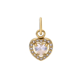 Stainless steel goldplated hanger hart met zirkonia voor dames