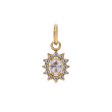 Stainless steel goldplated hanger open ovaal met zirkonia voor dames