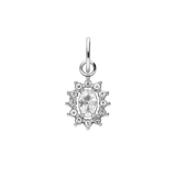 Charm aus Edelstahl, offenes Oval mit Zirkonia