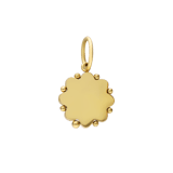 Stainless steel goldplated hanger graveerplaat munt met bloem voor dames