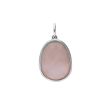 Charm aus Edelstahl mit Rosenquarz