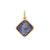 Charm aus Edelstahl, vergoldet, mit blau geflecktem Jaspis