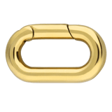 Charm aus Edelstahl, vergoldet, Verschluss, Oval