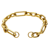 Stainless steel goldplated schakelarmband voor dames
