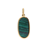 Stainless steel goldplated hanger met malachite voor dames