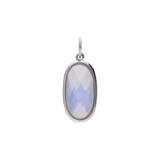 Charm aus Edelstahl, oval, mit Opal