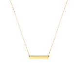 Zilveren goldplated ketting met hanger graveerplaat voor dames