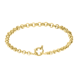 Zilveren goldplated schakelarmband voor dames
