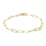 Zilveren goldplated armband paperclip
