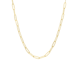 Zilveren goldplated ketting paperclip