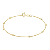 Armband aus 925er Silber, vergoldet, venezianisches Glied, Kugeln