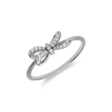Ring aus 925er Silber, Schleife, Zirkonia