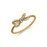 Zilveren goldplated ring strik zirkonia