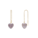 Zilveren goldplated oorhangers hart met parel voor dames