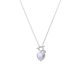 Halskette aus 925er Silber, Herz, Perle
