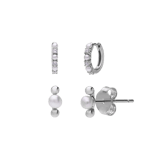 Set aus Ohrringen aus 925er Silber, Perle