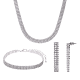 Bijoux zilverkleurige cadeauset met plating voor dames