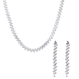 Silberfarbenes Modeschmuckset, Halskette und Ohrringe