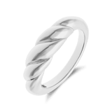 Zilveren ring croissant