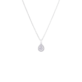 Bijoux zilverkleurige ketting met hanger druppel voor dames