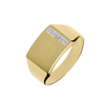14 Karaat gouden zegelring met diamant 0,005ct