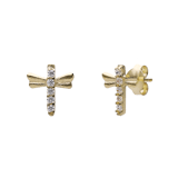 Ohrringe aus 375er Gold, Libelle mit Zirkonia