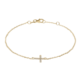 Armband aus 375er Gold, Kreuz mit Zirkonia