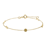 Armband aus 585er Gelbgold mit 5 runden Plättchen