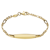 Plattenarmband aus 375er Gold mit Figaroglied