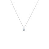 14 Karaat witgouden ketting diamant 0,175ct en topaas