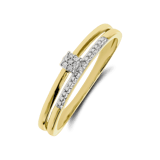 14 Karaat geelgouden ring diamant 0,02ct