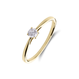 14 karaat geelgouden ring lab grown diamant 0,20ct