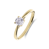 14 Karat Gelbgold Solitärring mit lab-grown Diamant 0,50 ct