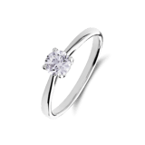 14 karaat witgouden solitair ring met diamant 0,50ct