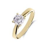 14 Karat gelbgoldene Solitärring mit lab-grown Diamant 1 ct.