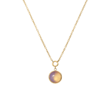 Halskette aus Edelstahl, vergoldet, mit Opal